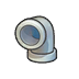 Iron pipe (downward curve)