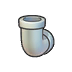 Iron pipe (upward curve)