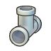 Iron pipe (upward T)