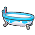 Bouncy blue bathtub