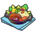 Vibrant hamburger steak
