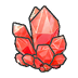 Red crystal cluster